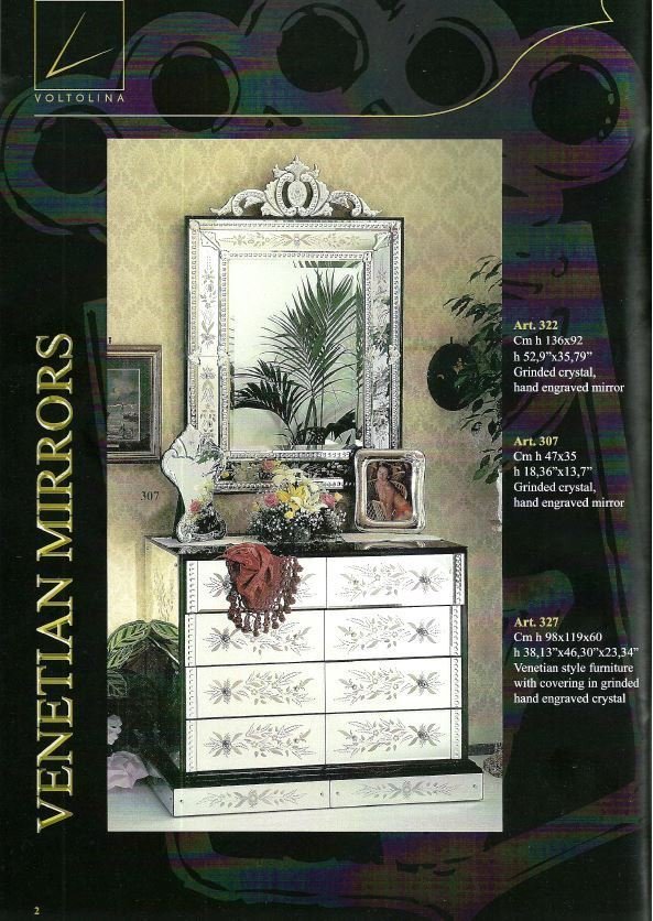 Meuble de Rangement pour Chambre Avec Miroir Vénitien - Style Vénitien - Voltolina Murano