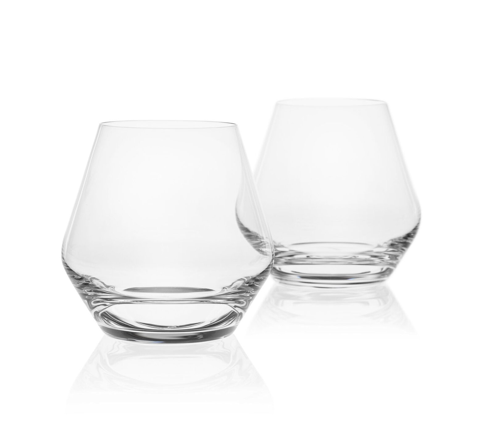 Double verres à whisky en Cristal de Bohême Uni de la prestigieuse cristallerie Moser. Collection Oeno.