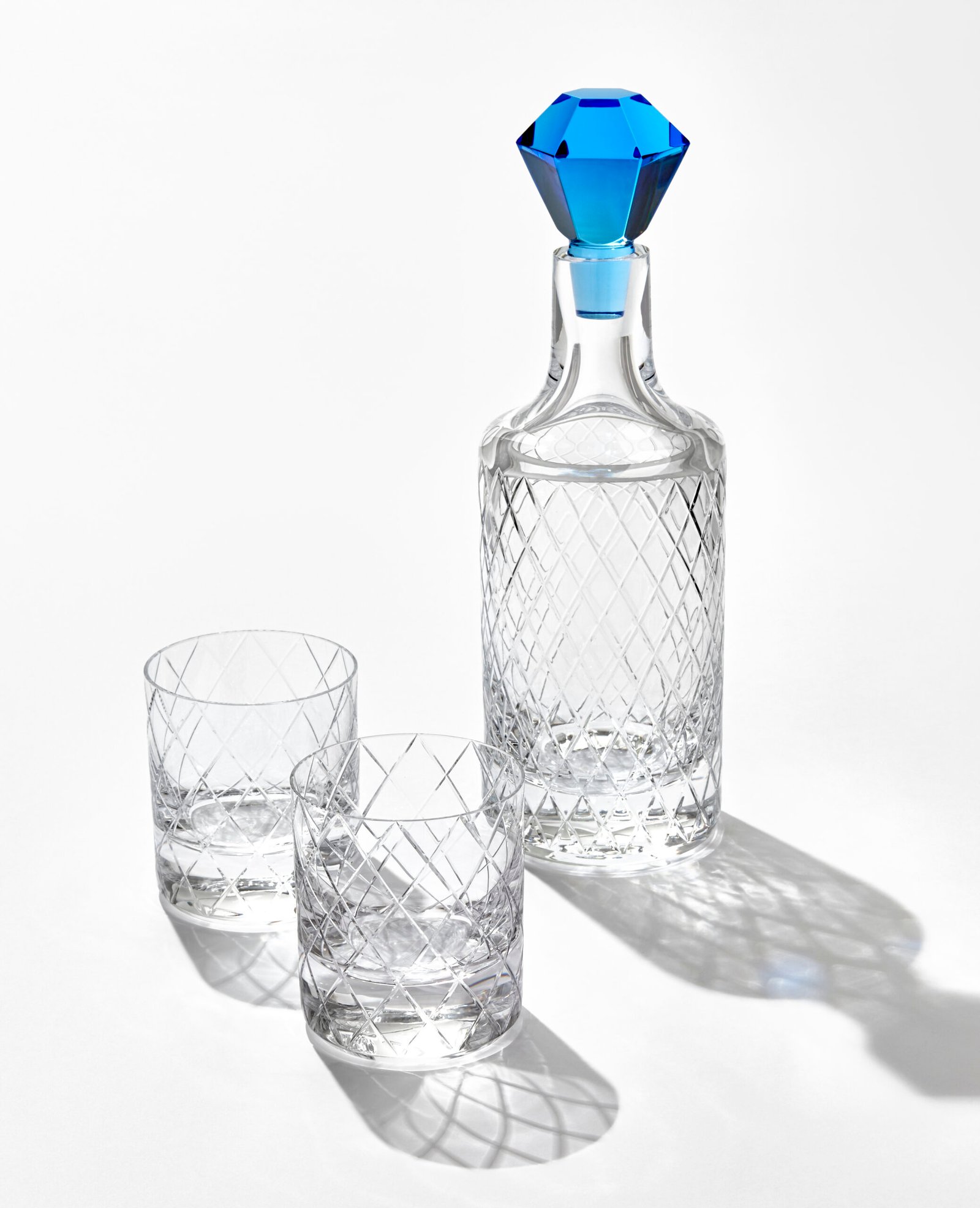 Carafe & Verres à Whisky en Cristal de Bohême Taillé Bonbon Moser - Topaz – Image 3