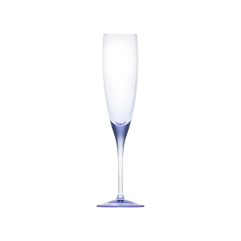 Flûte à champagne 200ml, couleur alexandrite, en authentique cristal de bohême, uni. Collection Optic de Moser, la plus prestigieuse & réputée cristallerie de Bohême.