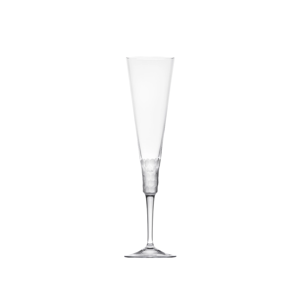 Flûte à champagne 170ml en authentique cristal de bohême taillé main. Collection Fluent de Moser, la plus prestigieuse & réputée cristallerie de Bohême.
