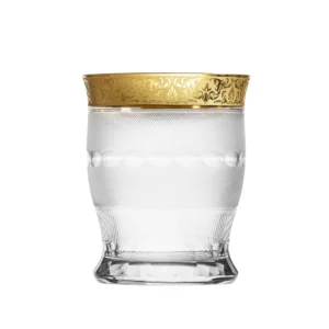Seau à champagne en authentique cristal de bohême taillé, avec un bandeau en or 24 carats. Création Moser, la plus prestigieuse & réputée cristallerie de Bohême. Collection Splendid, élaborée en 1911, qui reste encore aujourd'hui la plus luxueuse de toute l'histoire de la Maison.