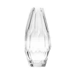 Vase 30cm en authentique cristal de bohême taillé main. Collection Cubism de Moser, la plus prestigieuse & réputée cristallerie de Bohême.