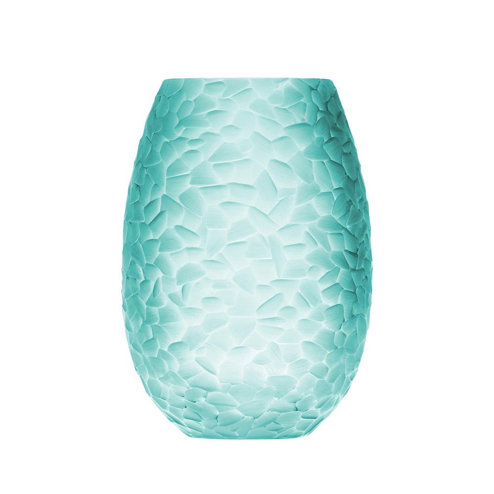 Vase Arctic 30cm, couleur béryl, en authentique cristal de bohême taillé main. Création de Moser, la plus prestigieuse & réputée cristallerie de Bohême.
