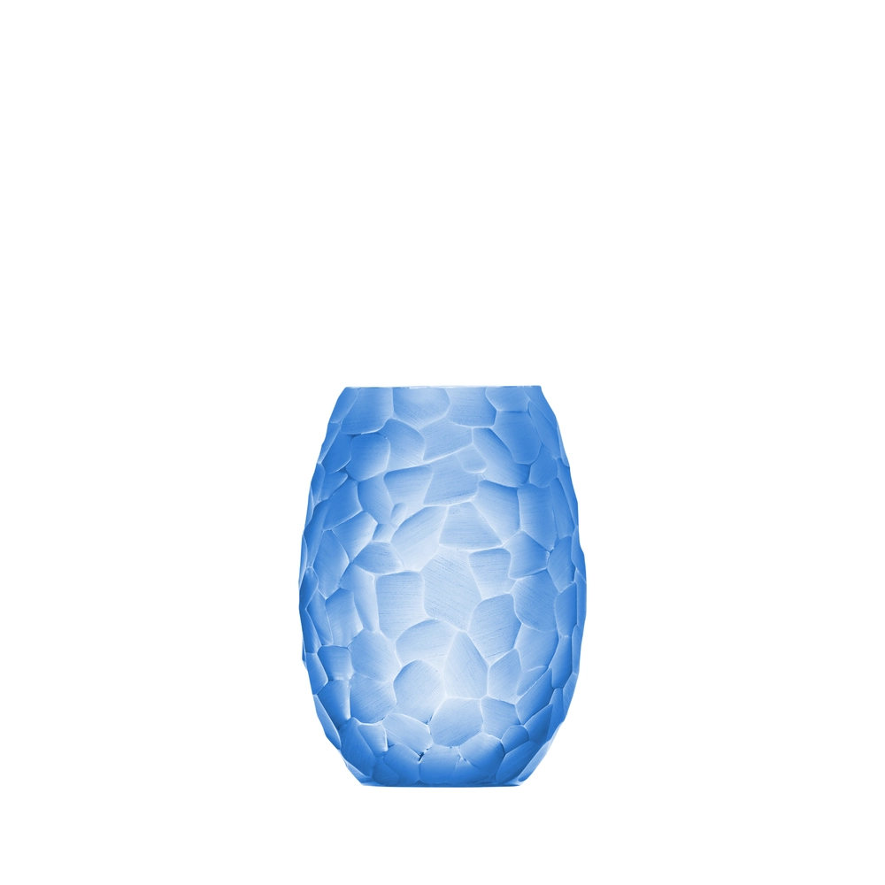 Vase Arctic 13cm, couleur aigue marine, en authentique cristal de bohême taillé main. Création de Moser, la plus prestigieuse & réputée cristallerie de Bohême.