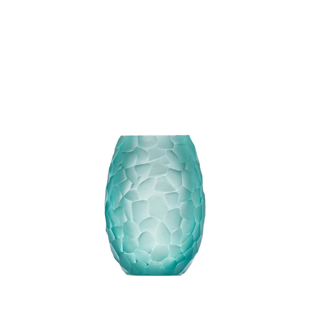Vase Arctic 13cm, couleur béryl, en authentique cristal de bohême taillé main. Création de Moser, la plus prestigieuse & réputée cristallerie de Bohême.