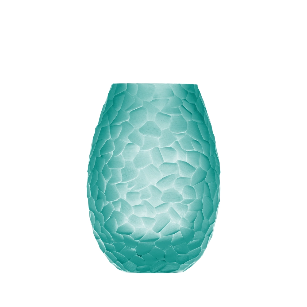 Vase Arctic 21cm, couleur béryl, en authentique cristal de bohême taillé main. Création de Moser, la plus prestigieuse & réputée cristallerie de Bohême.