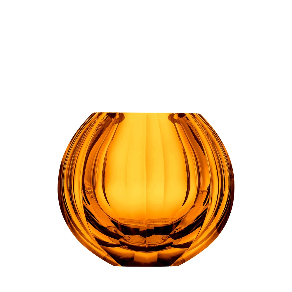 Vase Beauty 16,5cm, couleur topaz, en authentique cristal de bohême taillé main. Création de Moser, la plus prestigieuse & réputée cristallerie de Bohême.