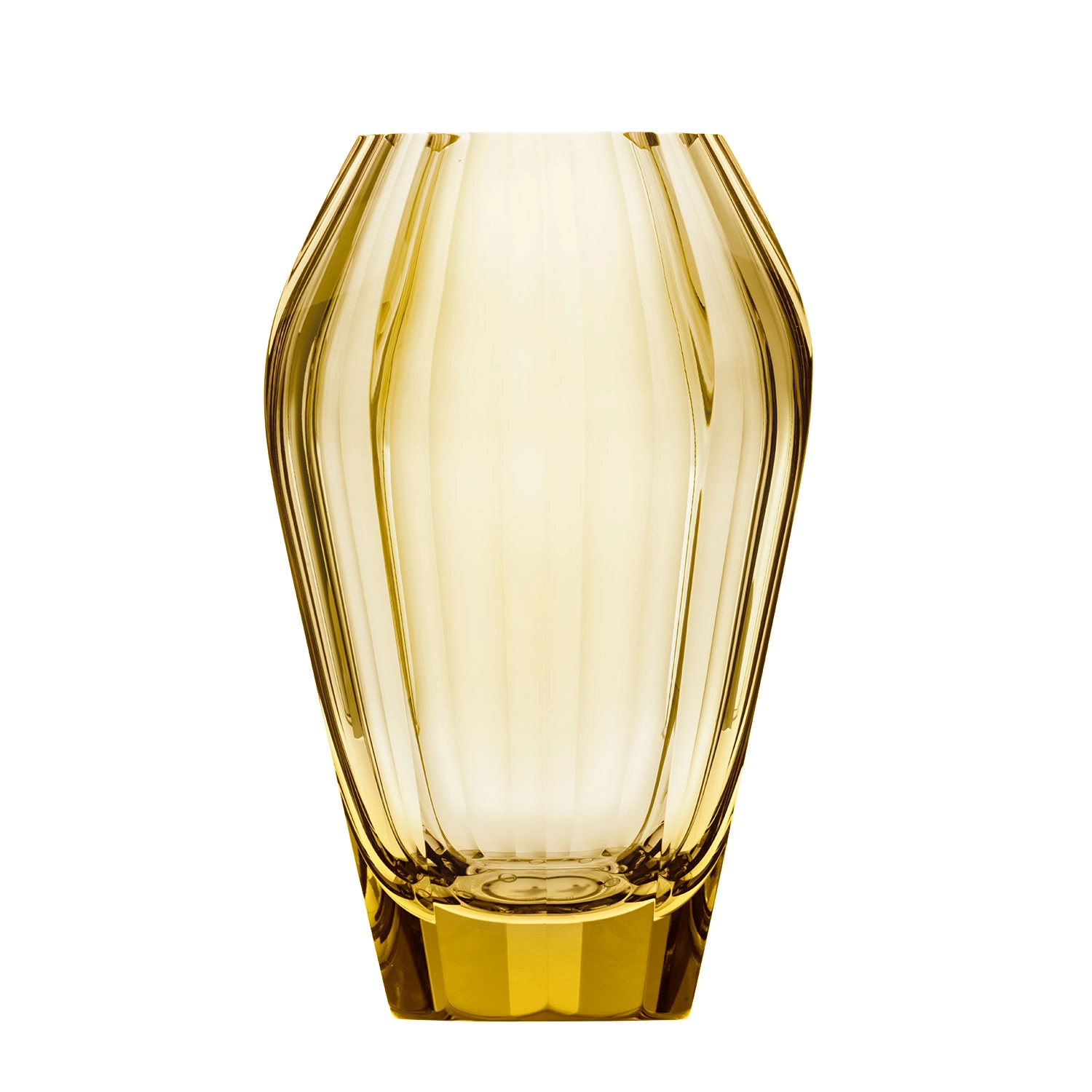 Vase Diva 20cm, couleur eldor, en authentique cristal de bohême taillé main. Création de Moser, la plus prestigieuse & réputée cristallerie de Bohême.