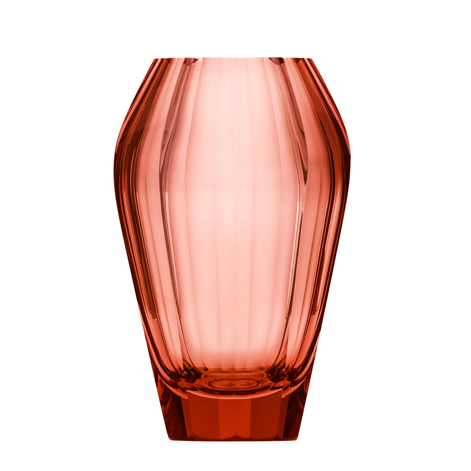 Vase Diva 20cm, couleur rosalin, en authentique cristal de bohême taillé main. Création de Moser, la plus prestigieuse & réputée cristallerie de Bohême.