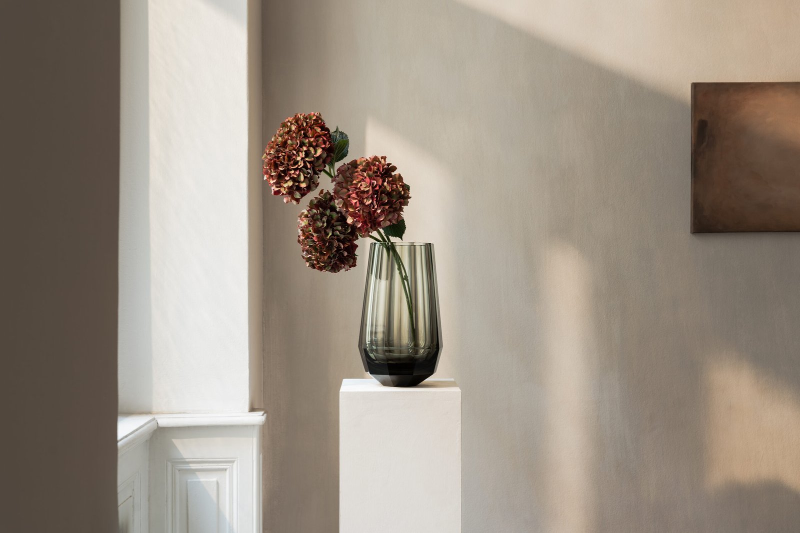Vase Drop 31cm Béryl Fumé en Cristal de Bohême Taillé - Moser – Image 5