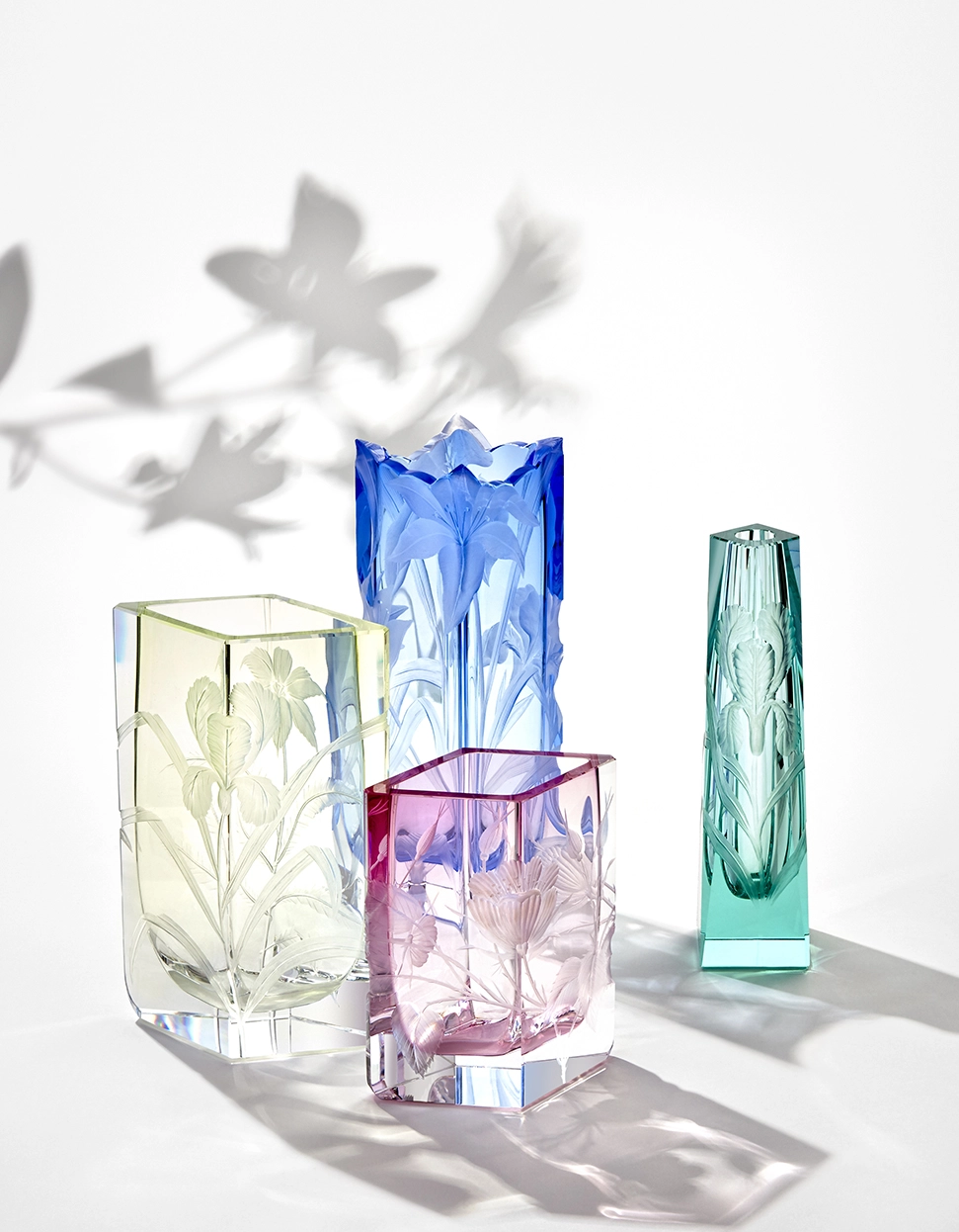 Vase Irises 30cm Art Nouveau en Cristal de Bohême Taillé - Moser – Image 8