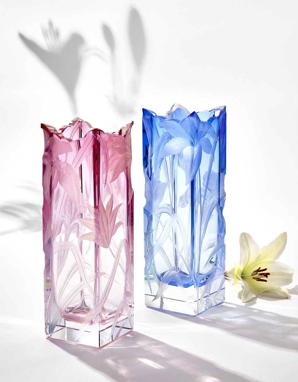 Vase Irises 30cm Art Nouveau en Cristal de Bohême Taillé - Moser – Image 7