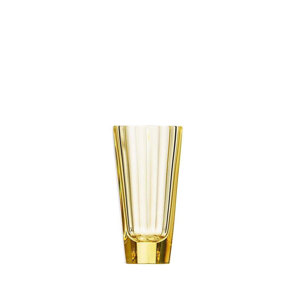 Vase Purity 11,5cm, couleur eldor, en authentique cristal de bohême taillé main. Création de Moser, la plus prestigieuse & réputée cristallerie de Bohême.