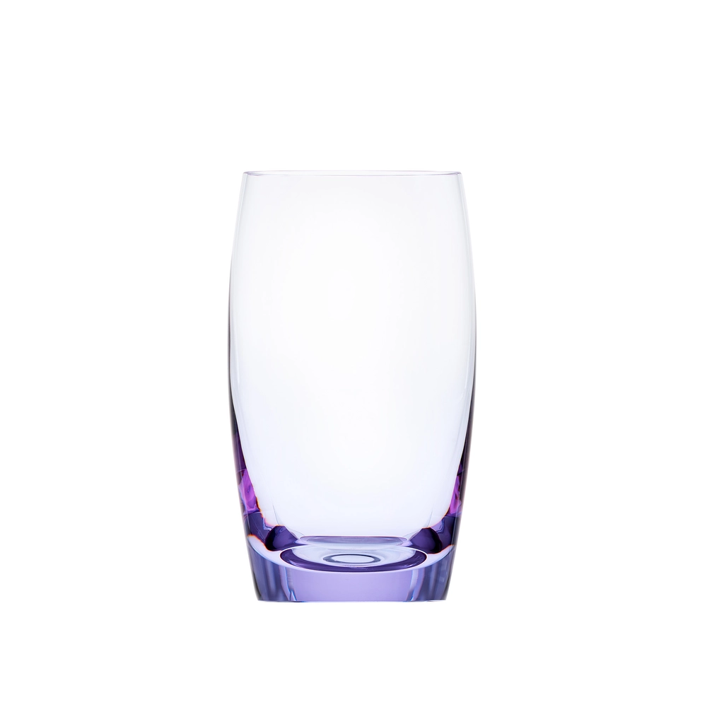 Verre à eau 330ml, couleur alexandrite, en authentique cristal de bohême uni. Collection Culbuto de Moser, la plus prestigieuse & réputée cristallerie de Bohême.