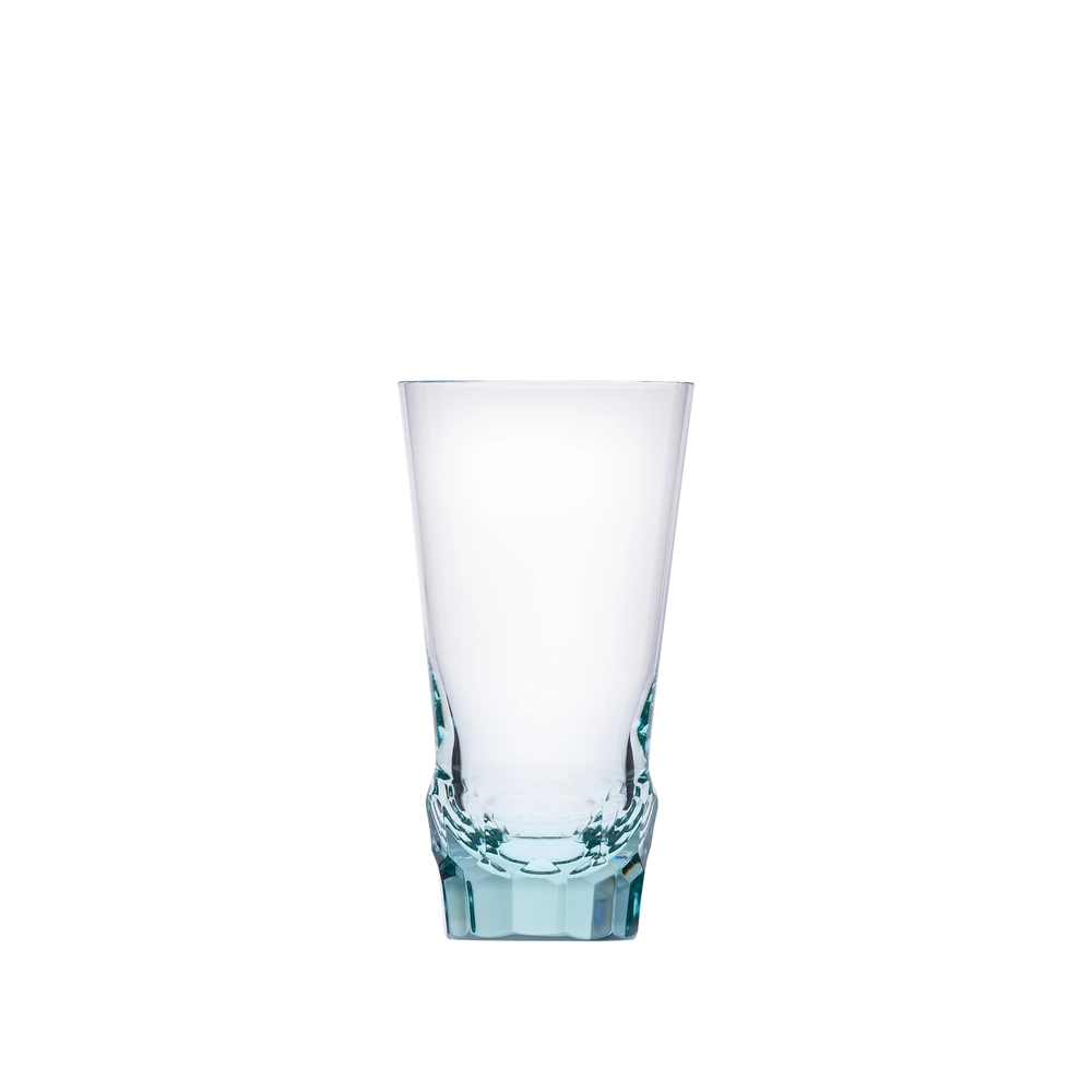 Verre à eau 370ml, couleur béryl, en authentique cristal de bohême taillé main. Collection Sonnet de Moser, la plus prestigieuse & réputée cristallerie de Bohême.