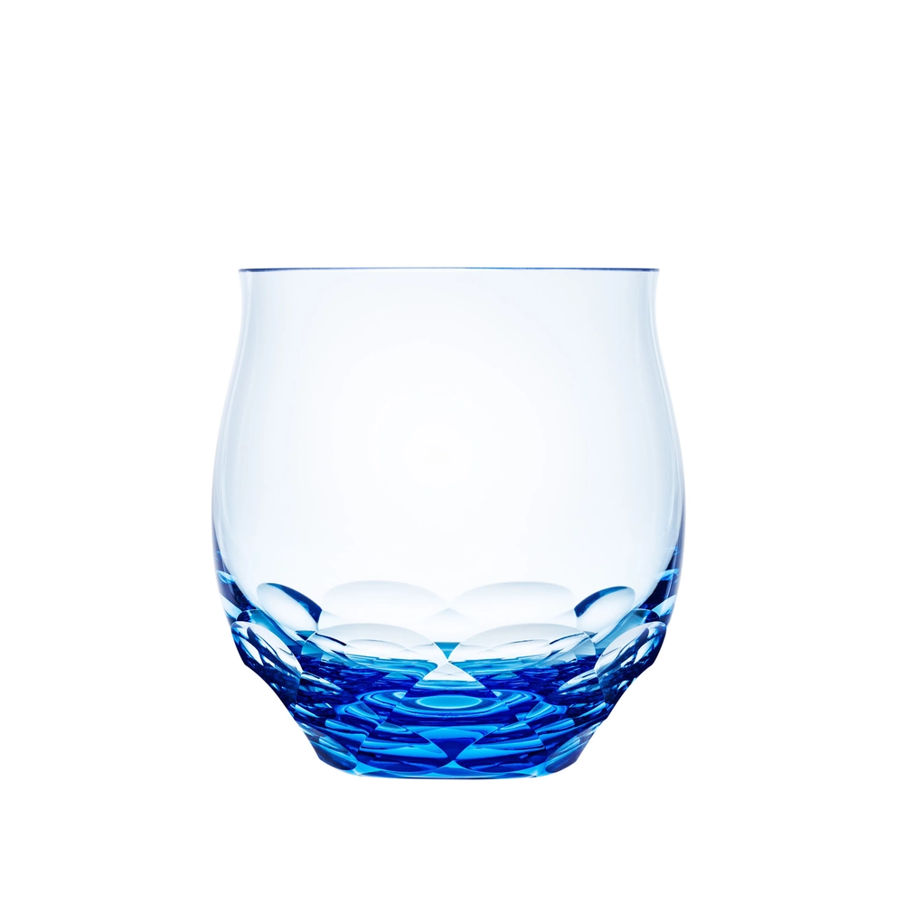 Verre à eau bleu océan 570ml en authentique cristal de bohême taillé main. Collection Bouquet de Moser, la plus prestigieuse & réputée cristallerie de Bohême.
