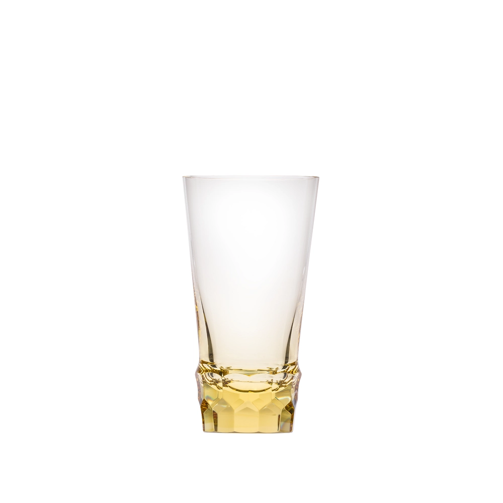 Verre à eau 370ml, couleur eldor, en authentique cristal de bohême taillé main. Collection Sonnet de Moser, la plus prestigieuse & réputée cristallerie de Bohême.