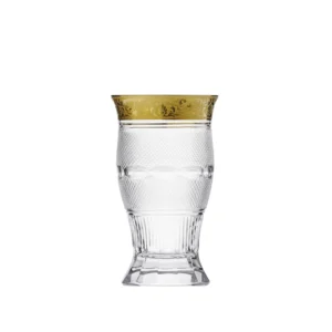 Verre à eau 180ml en authentique cristal de bohême taillé, avec un bandeau en or 24 carats. Création Moser, la plus prestigieuse & réputée cristallerie de Bohême. Collection Splendid, élaborée en 1911, qui reste encore aujourd'hui la plus luxueuse de toute l'histoire de la Maison.