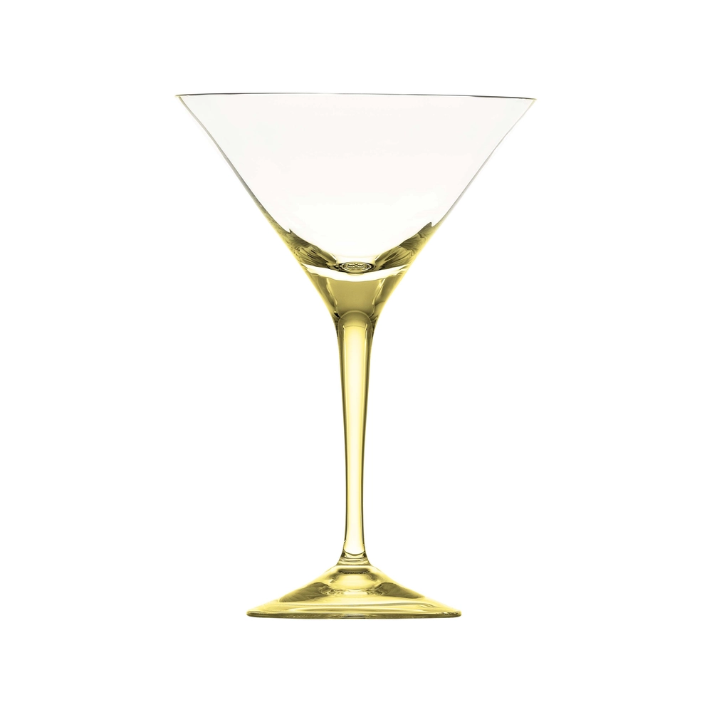 Verre à martini 290ml, couleur eldor, en authentique cristal de bohême, uni. Collection Optic de Moser, la plus prestigieuse & réputée cristallerie de Bohême.