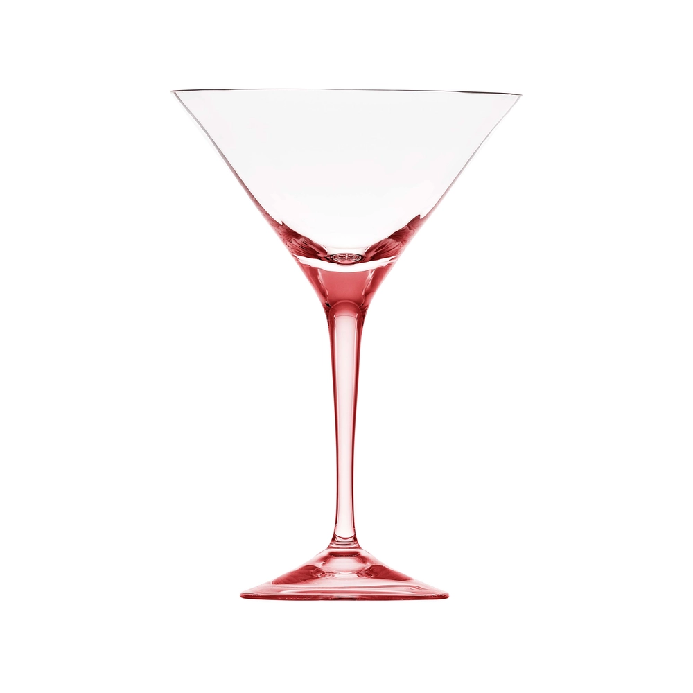Verre à martini rosalin 290ml en authentique cristal de bohême, uni. Collection Optic de Moser, la plus prestigieuse & réputée cristallerie de Bohême.