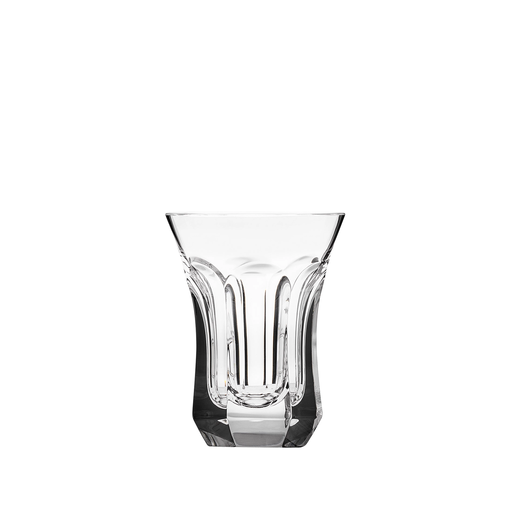 Verre à spiritueux 50ml en authentique cristal de bohême taillé main. Collection Pope de Moser, la plus prestigieuse & réputée cristallerie de Bohême.
