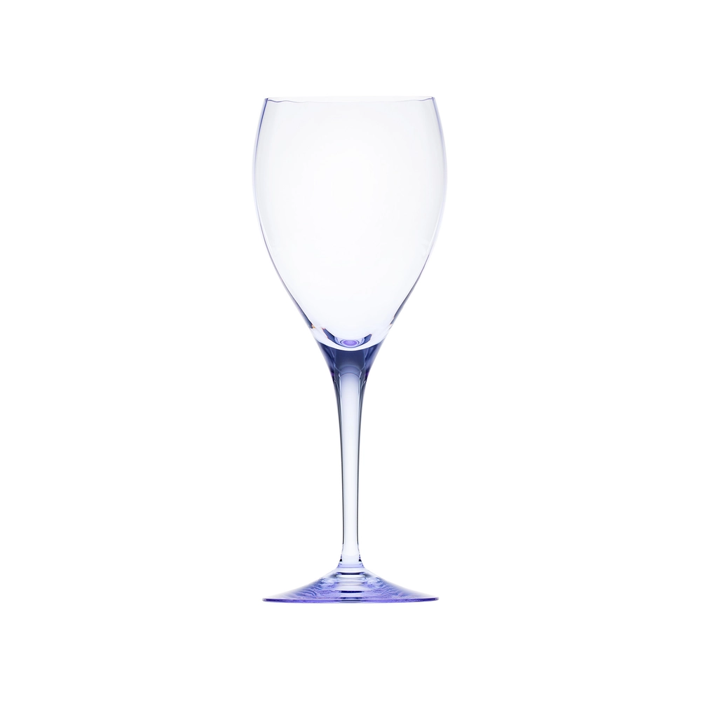 Verre à vin blanc 350ml, couleur alexandrite, en authentique cristal de bohême, uni. Collection Optic de Moser, la plus prestigieuse & réputée cristallerie de Bohême.