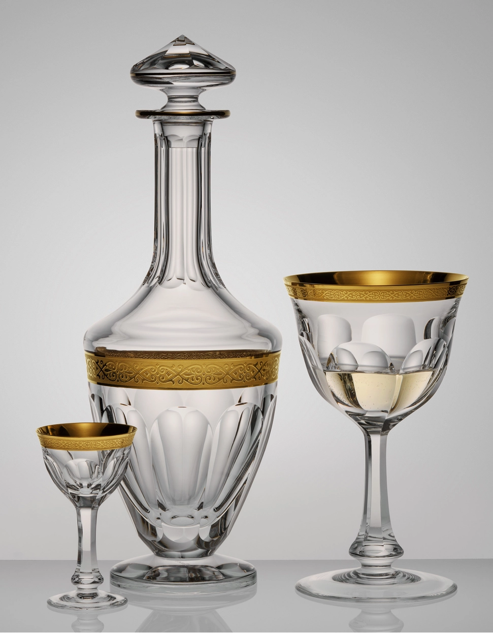 Verre à Vin Blanc Or Lady Hamilton en Cristal de Bohême Taillé - Moser – Image 4