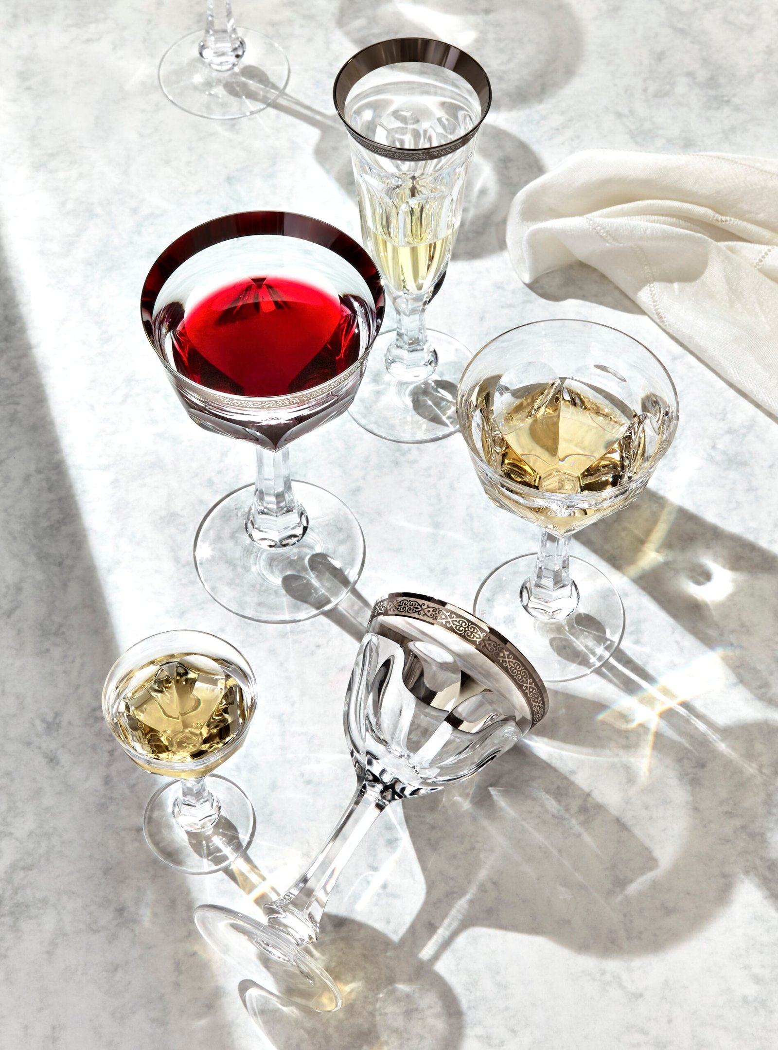 Verre à Vin Blanc Or Lady Hamilton en Cristal de Bohême Taillé - Moser – Image 6
