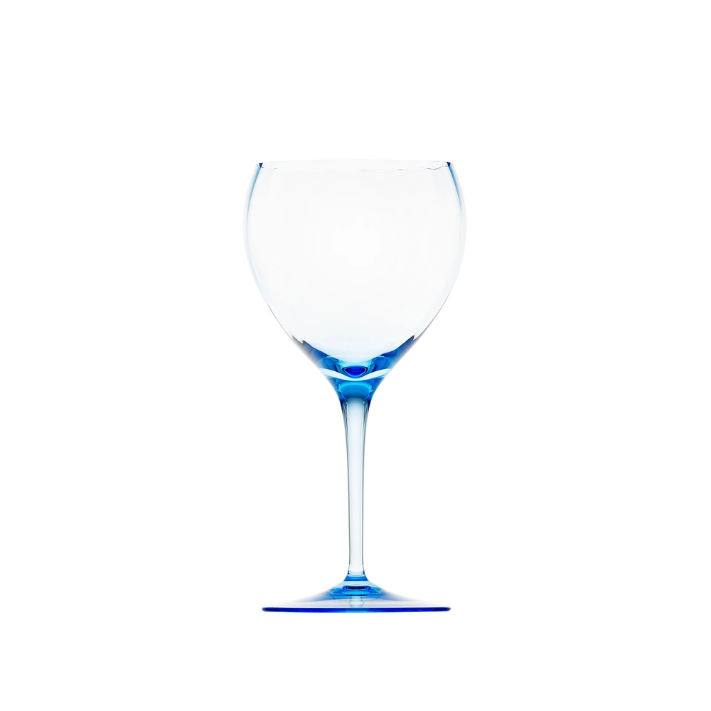 Verre à vin rouge 480ml bleu océan en authentique cristal de bohême taillé main. Collection Optic de Moser, la plus prestigieuse & réputée cristallerie de Bohême.