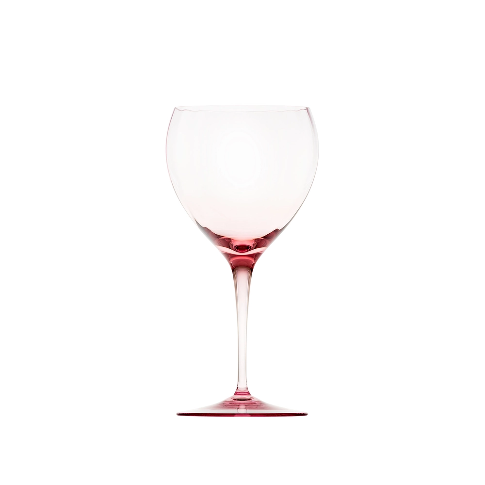 Verre à vin rouge 480mln, couleur rosaline, en authentique cristal de bohême taillé main. Collection Optic de Moser, la plus prestigieuse & réputée cristallerie de Bohême.