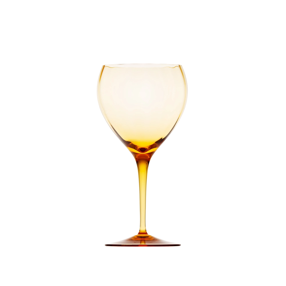 Verre à vin rouge 480ml, couleur topaz, en authentique cristal de bohême taillé main. Collection Optic de Moser, la plus prestigieuse & réputée cristallerie de Bohême.