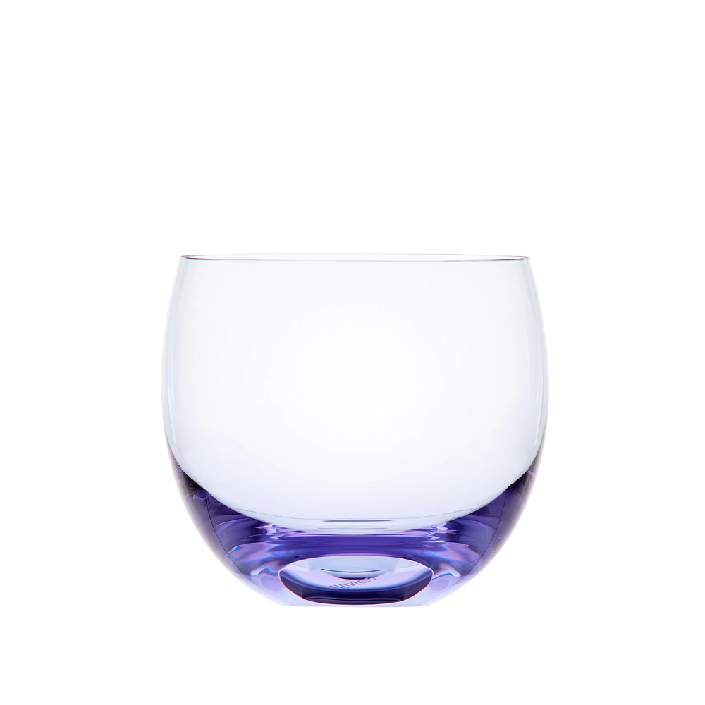 Verre à whisky 240ml, couleur alexandrite, en authentique cristal de bohême uni. Collection Culbuto de Moser, la plus prestigieuse & réputée cristallerie de Bohême.