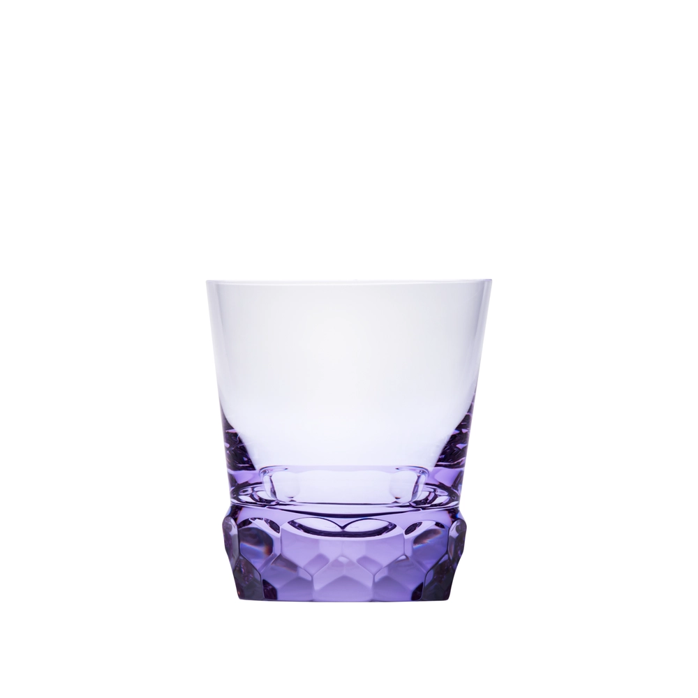 Verre à whisky 330ml, couleur alexandrite, en authentique cristal de bohême taillé main. Collection Sonnet de Moser, la plus prestigieuse & réputée cristallerie de Bohême.