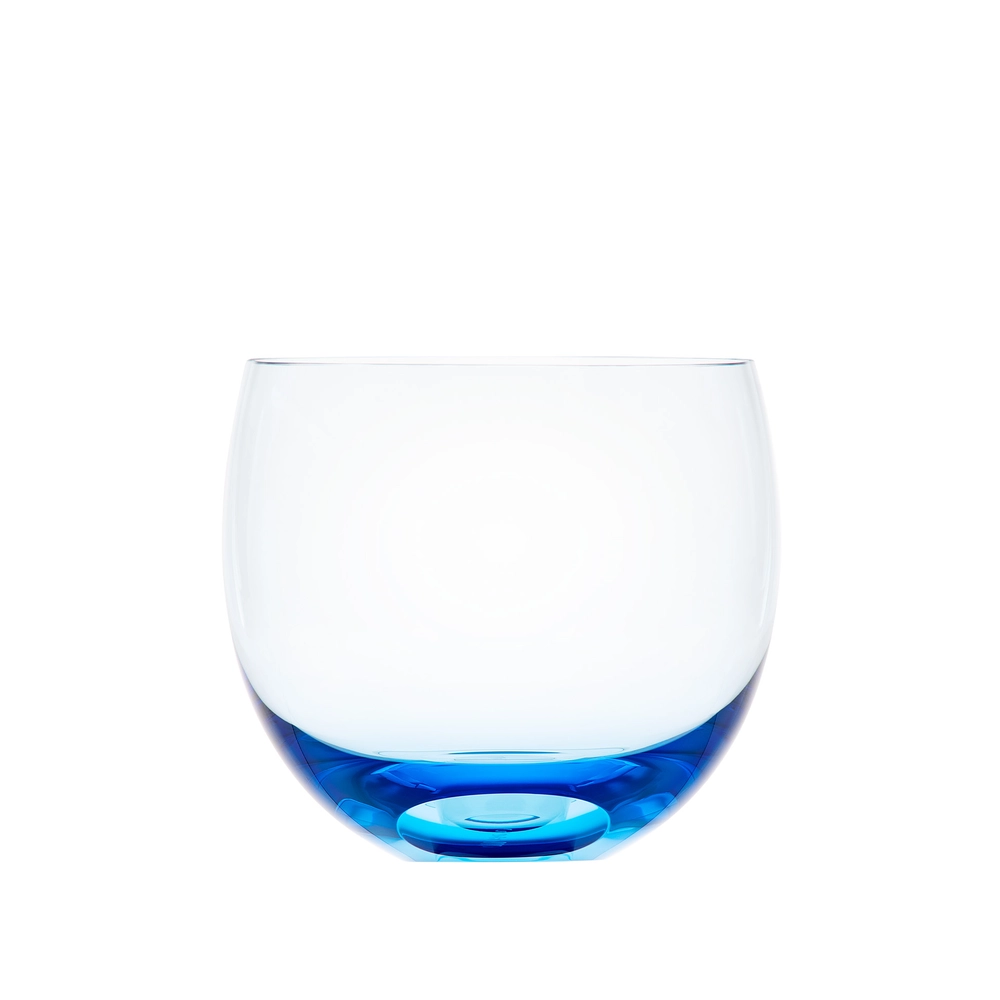 Verre à whisky bleu océan 240ml, en authentique cristal de bohême uni. Collection Culbuto de Moser, la plus prestigieuse & réputée cristallerie de Bohême.