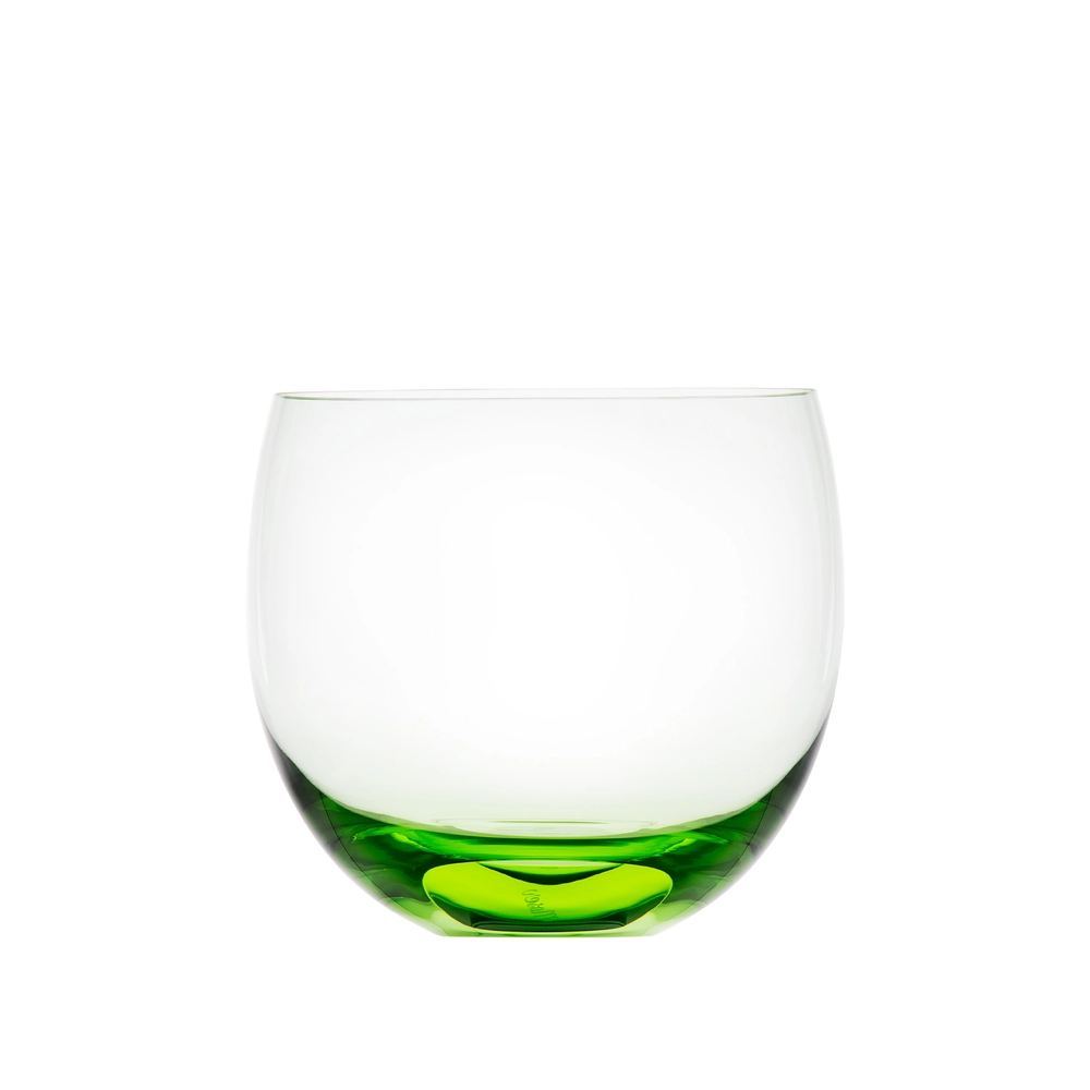 Verre à whisky vert 240ml en authentique cristal de bohême uni. Collection Culbuto de Moser, la plus prestigieuse & réputée cristallerie de Bohême.