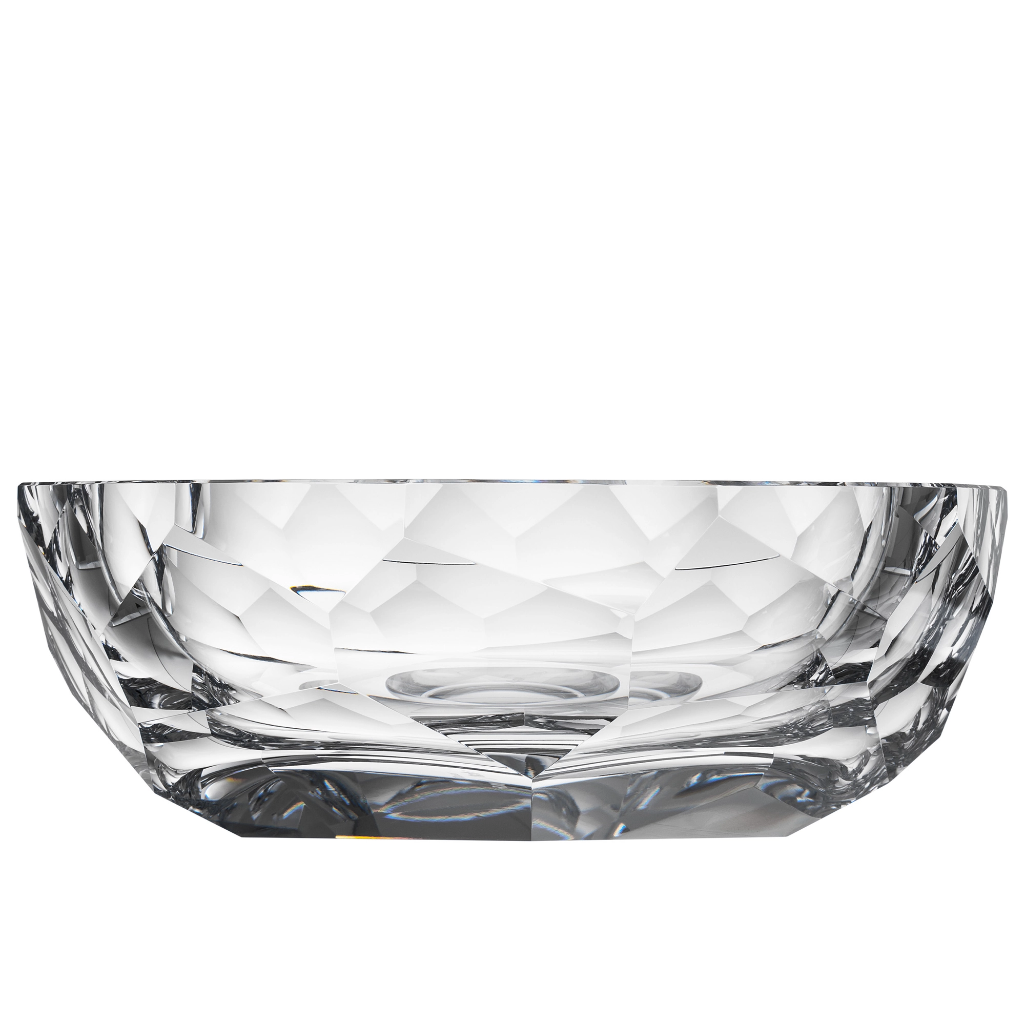 Bol 29cm en authentique cristal de bohême taillé main. Collection Cubism de Moser, la plus prestigieuse & réputée cristallerie de Bohême.