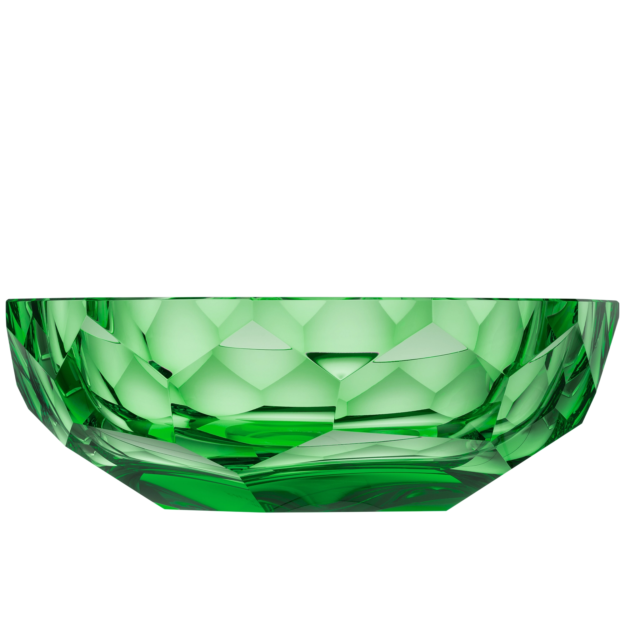 Bol 29cm, couleur océan vert, en authentique cristal de bohême taillé main. Collection Cubism de Moser, la plus prestigieuse & réputée cristallerie de Bohême.