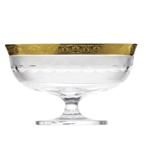 Bol Splendid 23cm en authentique cristal de bohême taillé main, avec un bandeau en or 24 carats. Création Moser, la plus prestigieuse & réputée cristallerie de Bohême. Collection Splendid, élaborée en 1911, qui reste encore aujourd'hui la plus luxueuse de toute l'histoire de la Maison.