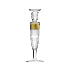 Bougeoir en authentique cristal de bohême taillé main, avec un bandeau en or 24 carats. Collection Splendid de Moser, la plus prestigieuse & réputée cristallerie de Bohême. Collection élaborée en 1911, qui reste encore aujourd'hui la plus luxueuse de toute l'histoire de la Maison.