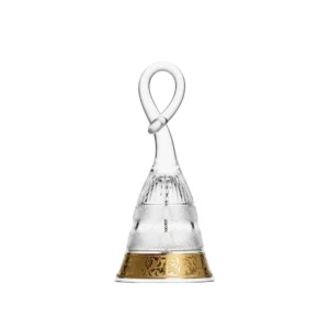 Cloche de décoration en authentique cristal de bohême taillé main, avec un bandeau en or 24 carats. Collection Splendid de Moser, la plus prestigieuse & réputée cristallerie de Bohême. Collection élaborée en 1911, qui reste encore aujourd'hui la plus luxueuse de toute l'histoire de la Maison.