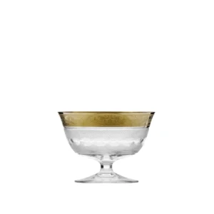 Couple à glace Splendid 340ml en authentique cristal de bohême taillé main, avec un bandeau en or 24 carats. Création Moser, la plus prestigieuse & réputée cristallerie de Bohême. Collection Splendid, élaborée en 1911, qui reste encore aujourd'hui la plus luxueuse de toute l'histoire de la Maison.