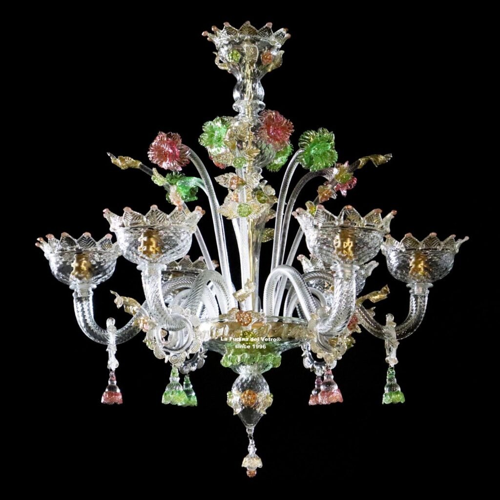 Lustre en verre de Murano "Iron" de la verrerie labélisée La Fucina Del Vetro.