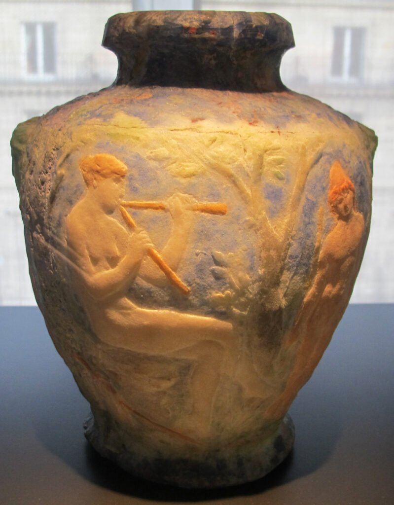 Vase "Pastorale" en pâte de verre d'Henry Cros.