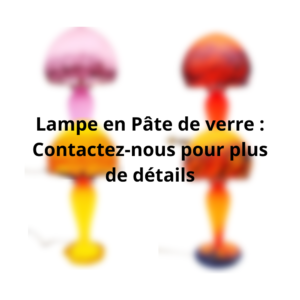Lampe en Pâte de Verre Bleu & Blanc 35x24cm